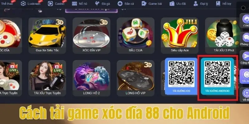 Cách tải game xóc đĩa 88 cho Android